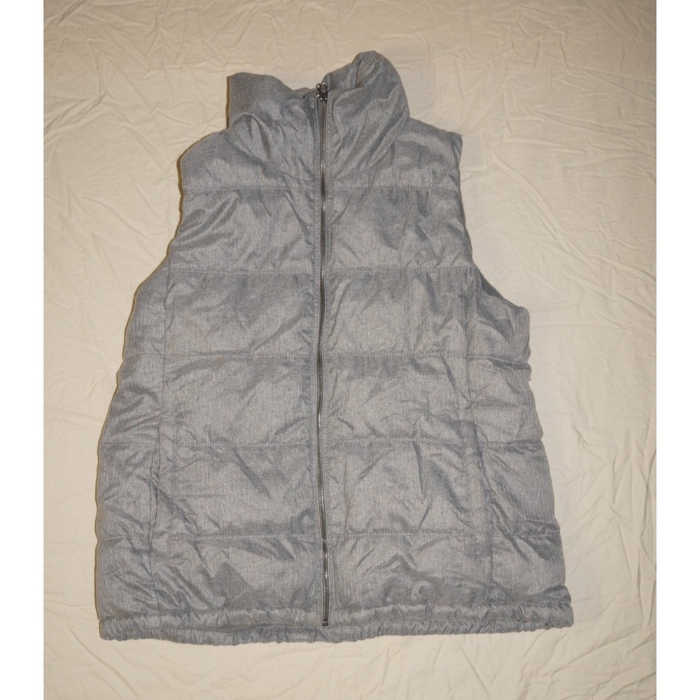 Old Navy Mens XL TG Gray Vest Jacket Quilted Puffer Warm Pockets Zip